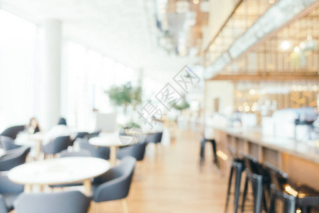 背景的抽象模糊和散焦咖啡店咖啡厅和餐厅内部背景图片