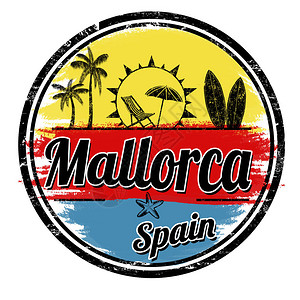 白色背景的MallorcaGrunge邮图片