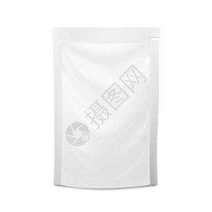 白色空白塑料带嘴袋矢量Doypack食品袋包装果泥的模板包装设计插画