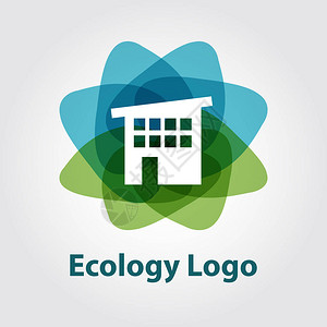 生态豪宅Logo抽象设计矢量模板图片