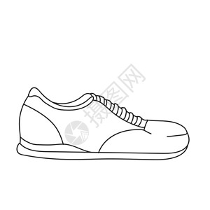 鞋子黑白彩色线条艺术插图图片