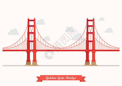 金洲大桥金门大桥插图在背景上孤立的插画