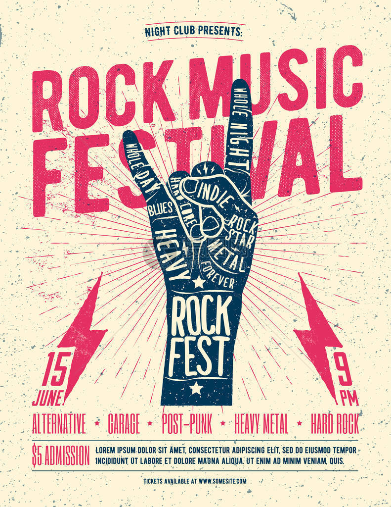 RockFlyerFister摇滚节海报图片