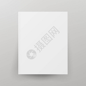 书籍封面模板向量灰色背景上孤立的现实例证空白色干净的白色图片