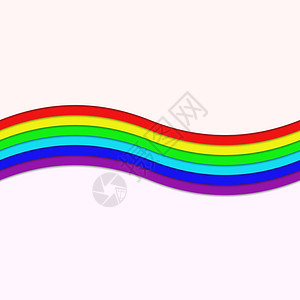 彩虹色波条纹矢量页面分隔符背景图片