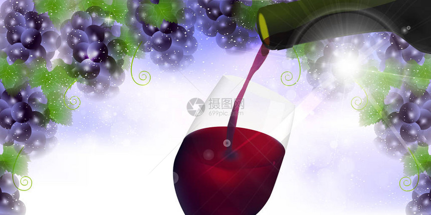 葡萄酒葡萄秋天背景图片