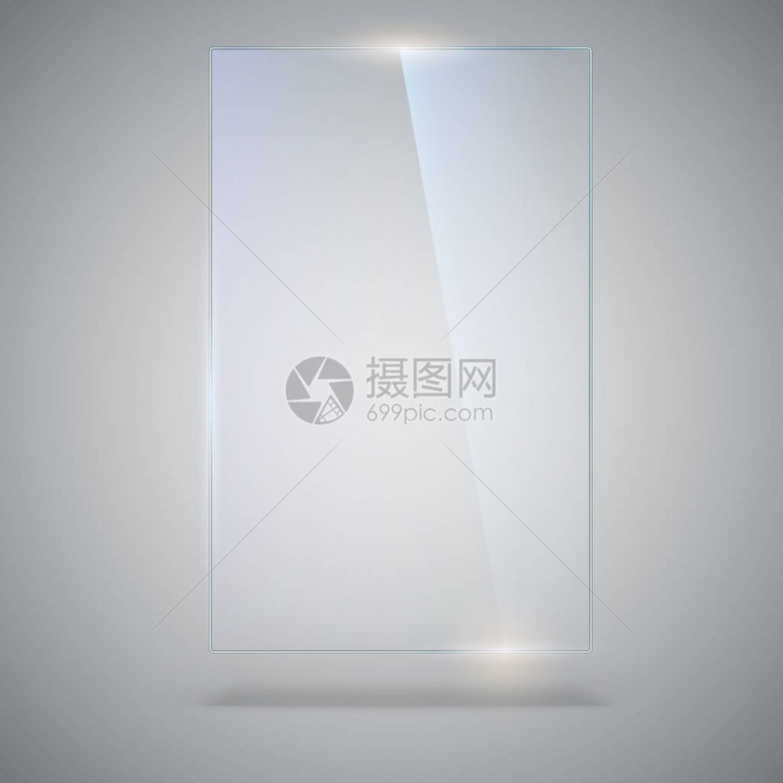 空白透明矢量玻璃板图片
