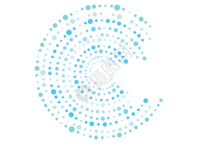 白色背景上孤立的蓝矢量波尔卡点辐射框架背景图片