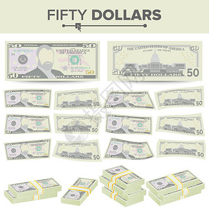 50美元银行注VectorCartoon美元货币图片