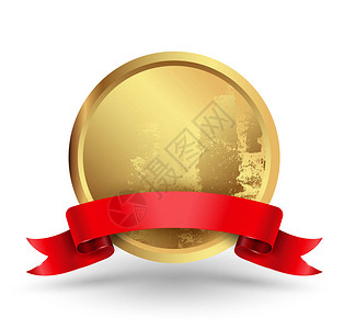 红丝带的徽章圆圈销售横幅质量和奖图片