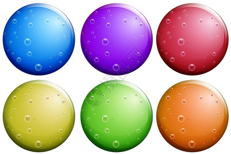 六色插图中的圆形气泡图片