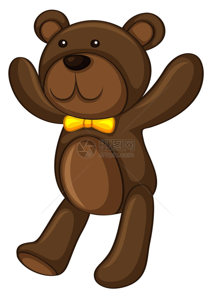 白色背景插图上的棕色泰迪熊图片