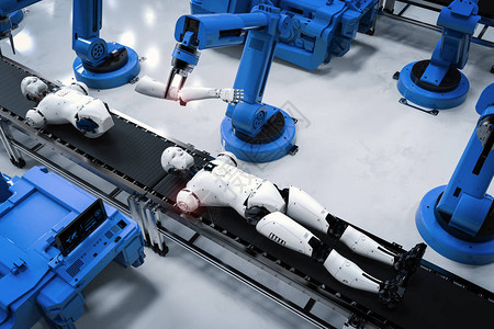 3d制造在工厂生产半机器人图片