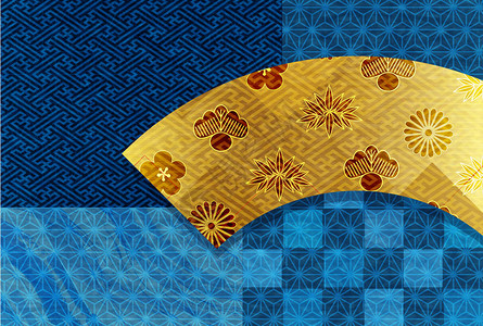 日本扇形贺卡背景图片