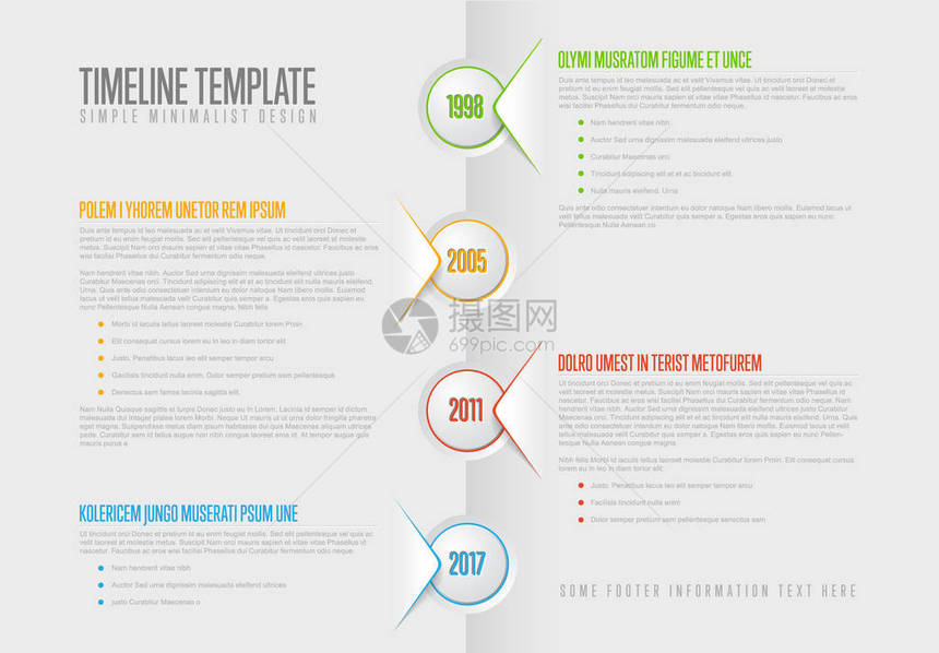 矢量信息图表时间线报告模板图片