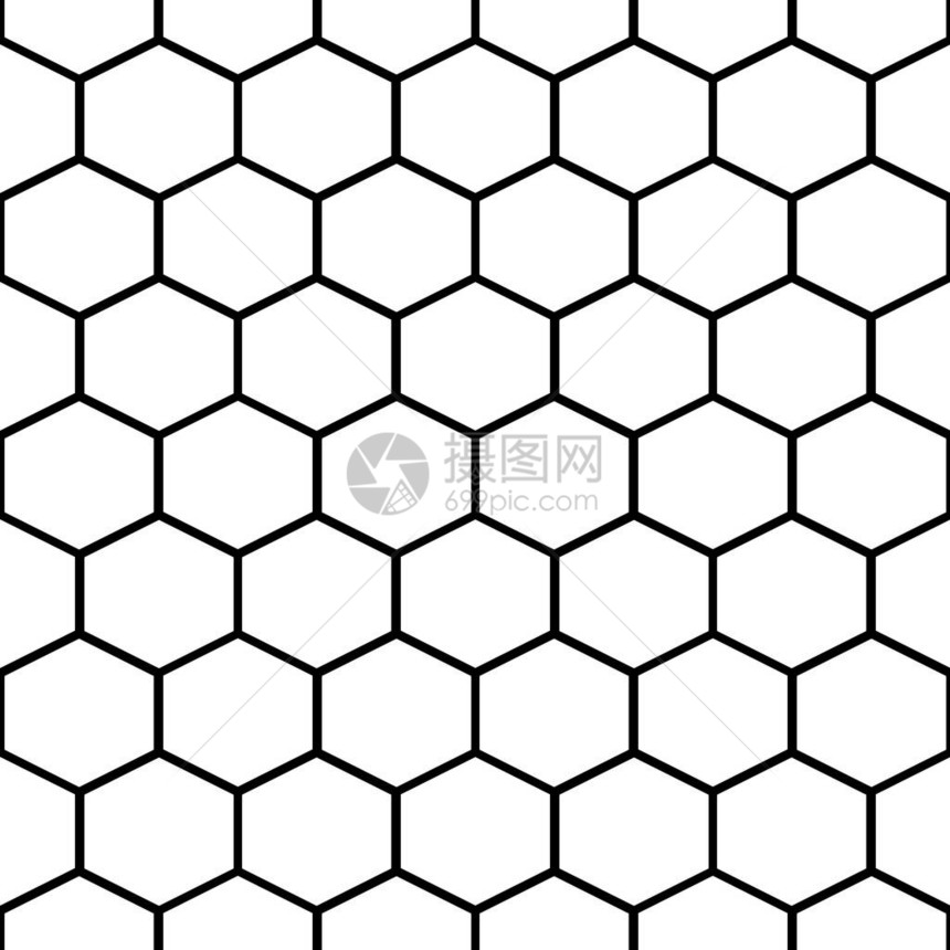 蜂蜜梳子细胞矢量无缝模式六边形瓷砖背景图片