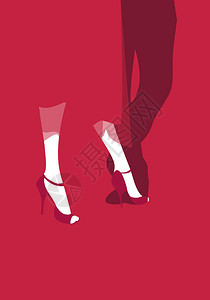 探戈舞者鞋和腿矢量图图片