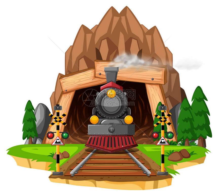 铁路插图场景图片