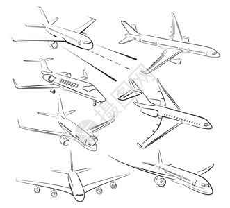 不同型号的大型客机草图图片