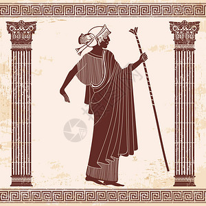 古希腊风格的矢量插图希腊女人阿耳特弥图片