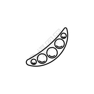 豌豆细线矢量图标用于菜单标签徽标的孤立蔬菜线样式详图片