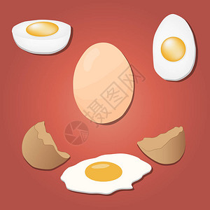 许多全鸡蛋标志的抽象矢量插图图片