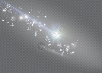 闪光星效应与电线模糊曲线闪烁的粉尘星尾迹图片
