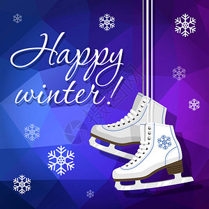 一双白色溜冰鞋花样滑冰鞋女式溜冰鞋挂在鞋带上图片