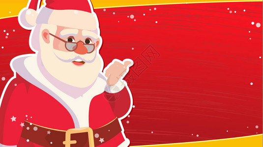 大圣诞销售横幅模板与快乐的圣诞老人向量假期销售公告背景图片