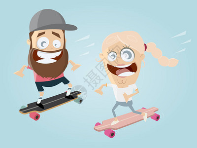 幸福的夫妇正在滑冰图片