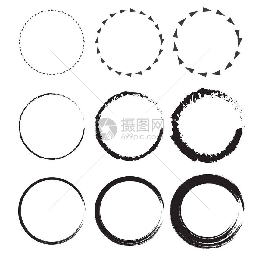 一组9个圆圈Vect图片