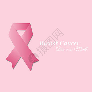 真实的粉色丝带乳癌认知符号与粉色隔图片
