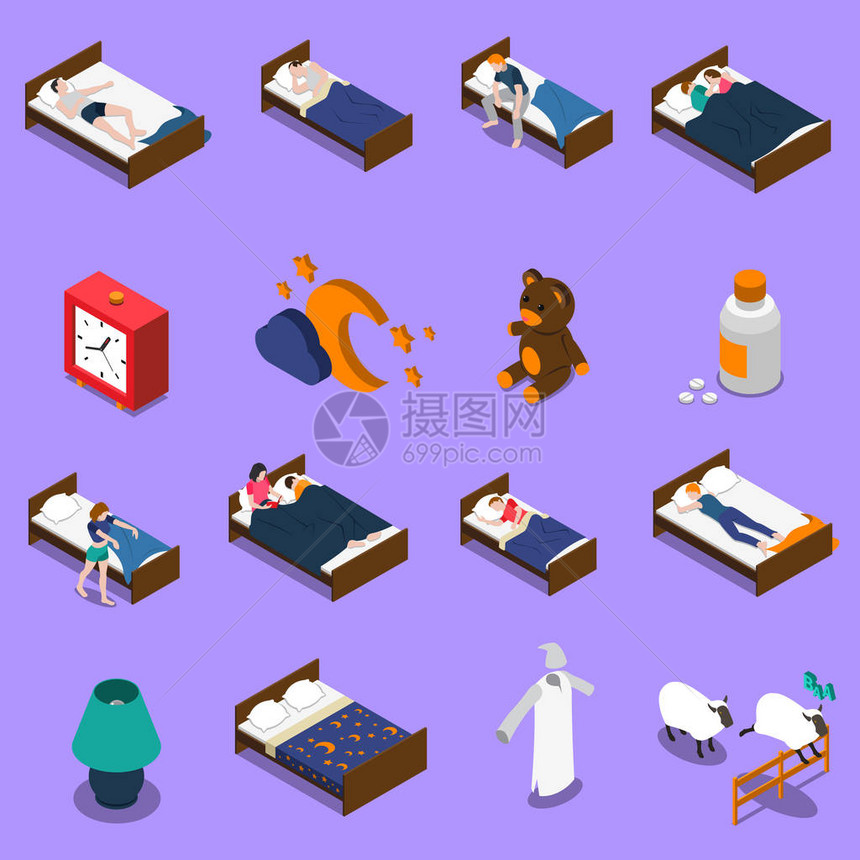 睡眠时间套数等量度图标图片