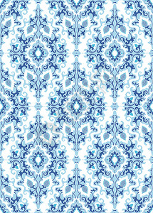 东方蓝色花卉装饰品图片