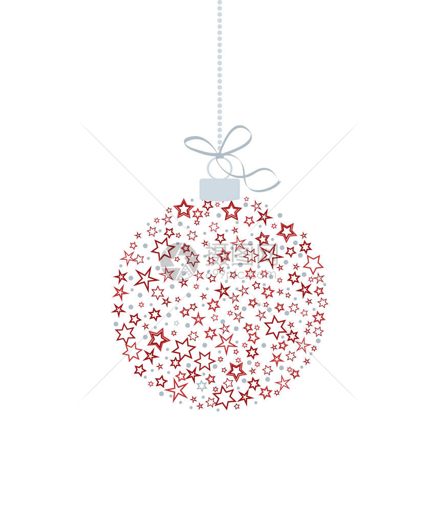 由明星制作的圣诞舞会装饰品的矢量插图图片