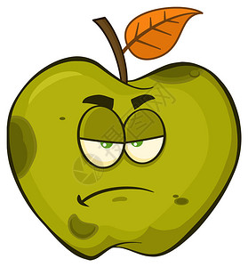 GrumpyRotten绿色苹果水卡通马斯科特图片