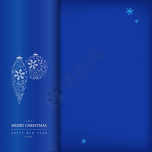 蓝色圣诞快乐和快乐卡片图片