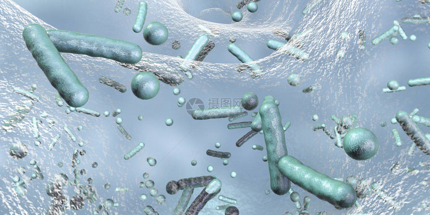 生物胶卷中的抗生素抗药细菌3D插图图片