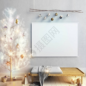 圣诞节静物装置现代斯堪的纳维亚风格的圣诞内地设计图片