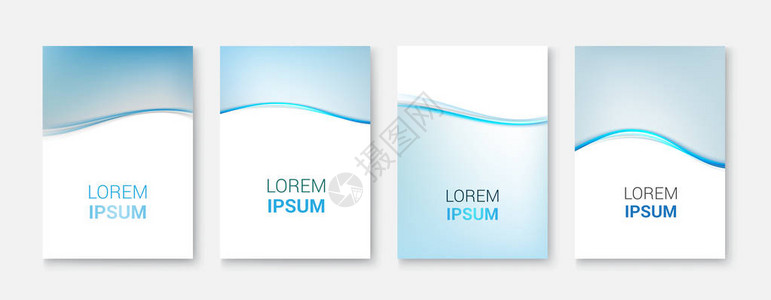 设置蓝波白矢量设计摘要Vector商业小册子图片