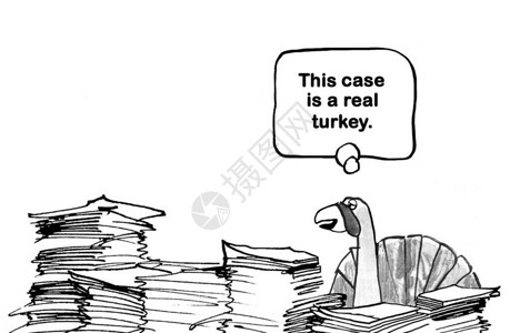 法律漫画显示火鸡律师说这案子是图片