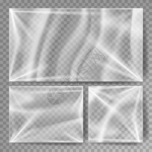 透明聚乙烯载体您设计的塑料经编模板真实效果的皱纹表面在透明背图片