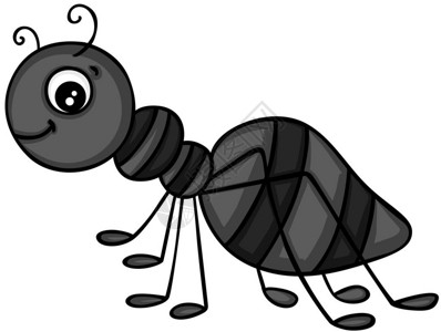 可缩放的矢量图像代表一个快乐的黑蚂蚁插画