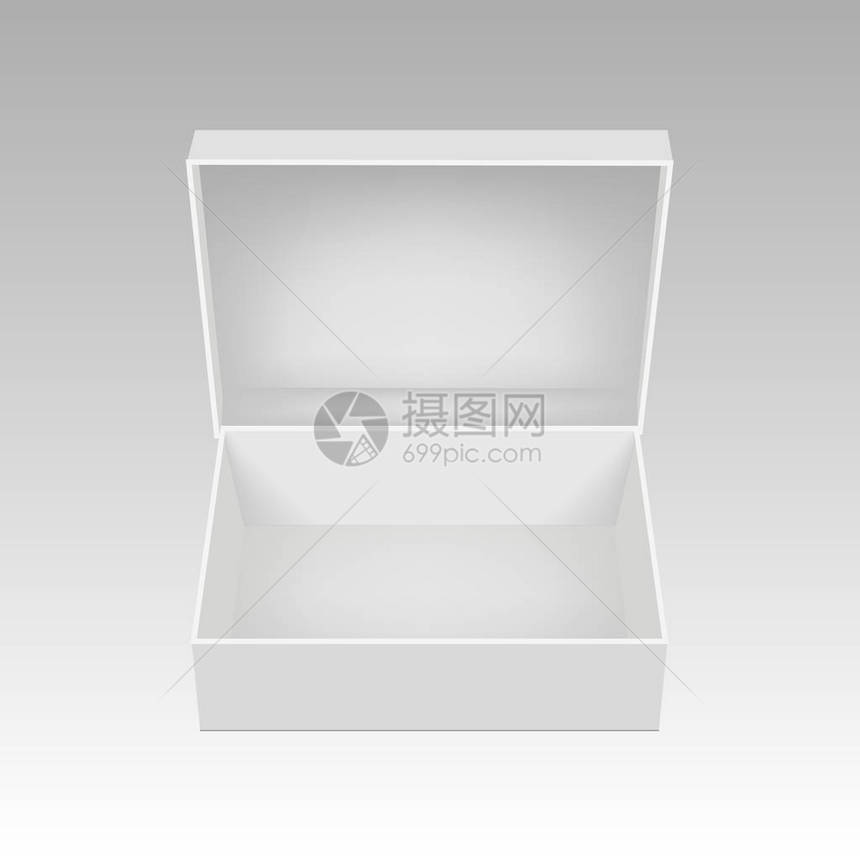 白纸板箱矢量模板产品纸质容图片