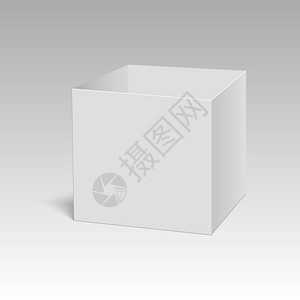 白色方形纸板或纸包装盒样机向量图片