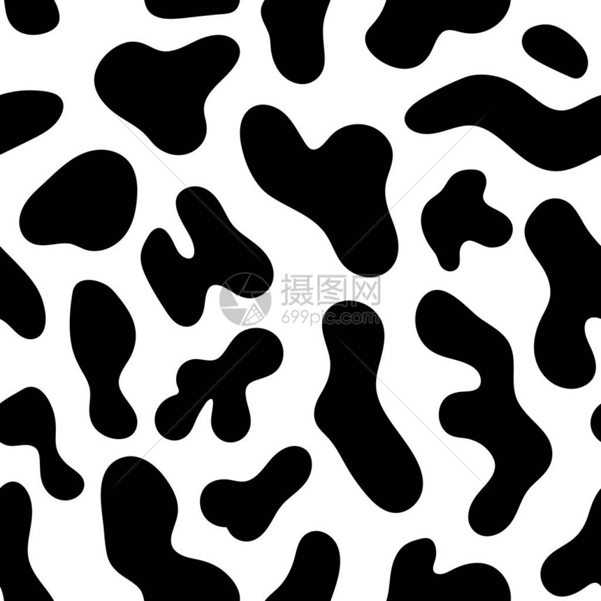 Cow纹理模式黑白无缝背景图片