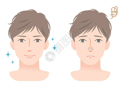 去角质啫喱疏通男士脸上的毛孔治疗插画