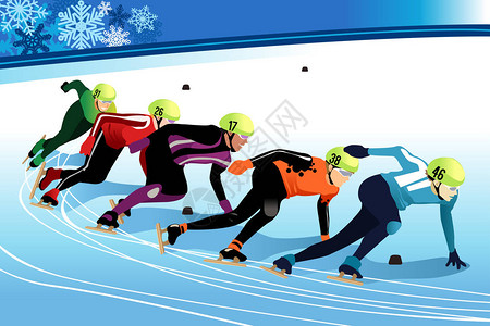 一元竞拍在锦标赛中竞拍速度滑动运插画