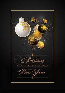 圣诞和新年贺卡设计摘要图片
