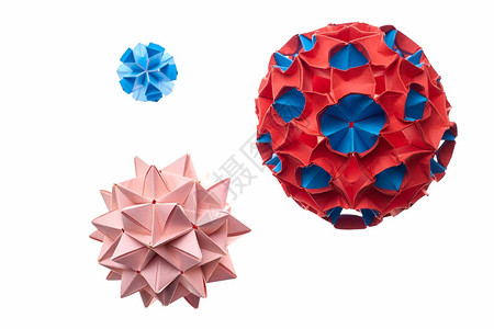 迷人的折纸球工艺品由专业艺术家制作的复杂模块化纸模型日本图片
